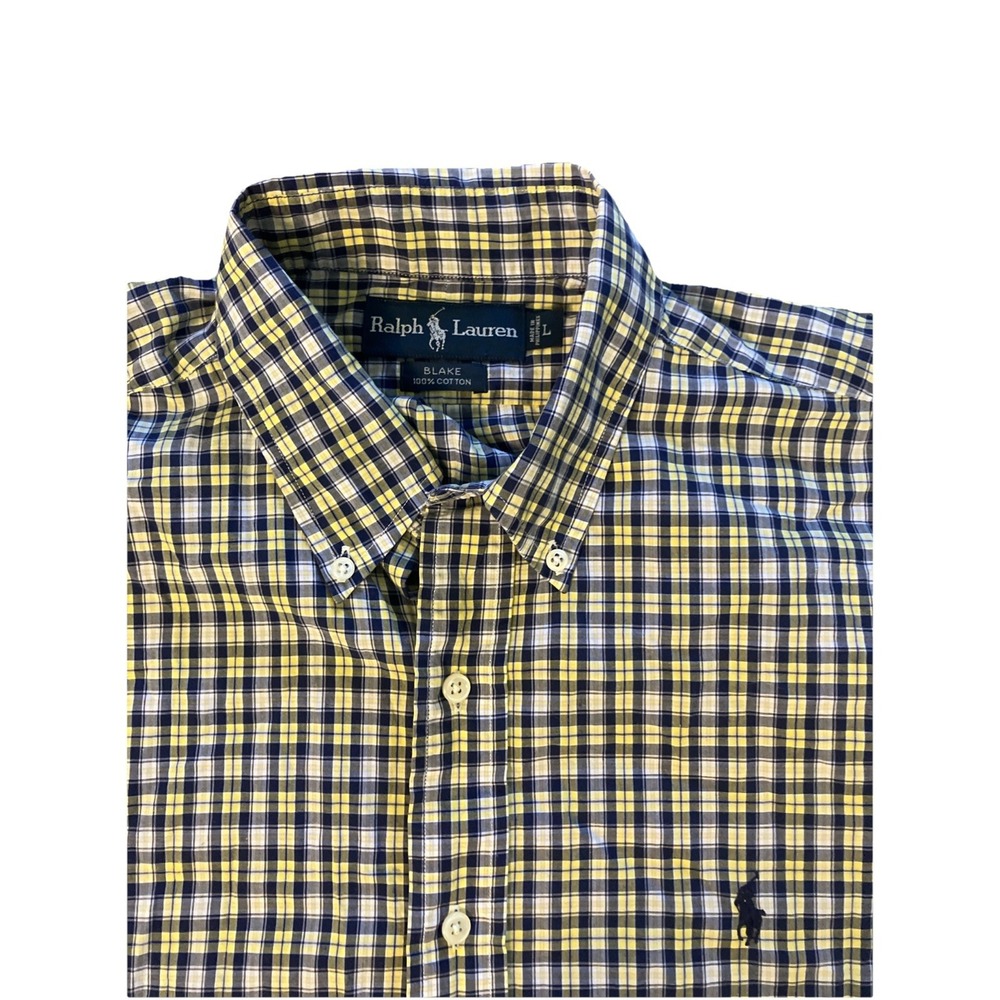 Polo Ralph Lauren Men's Golf Blake Short Sleeve Button Shirt Size Large Yellow